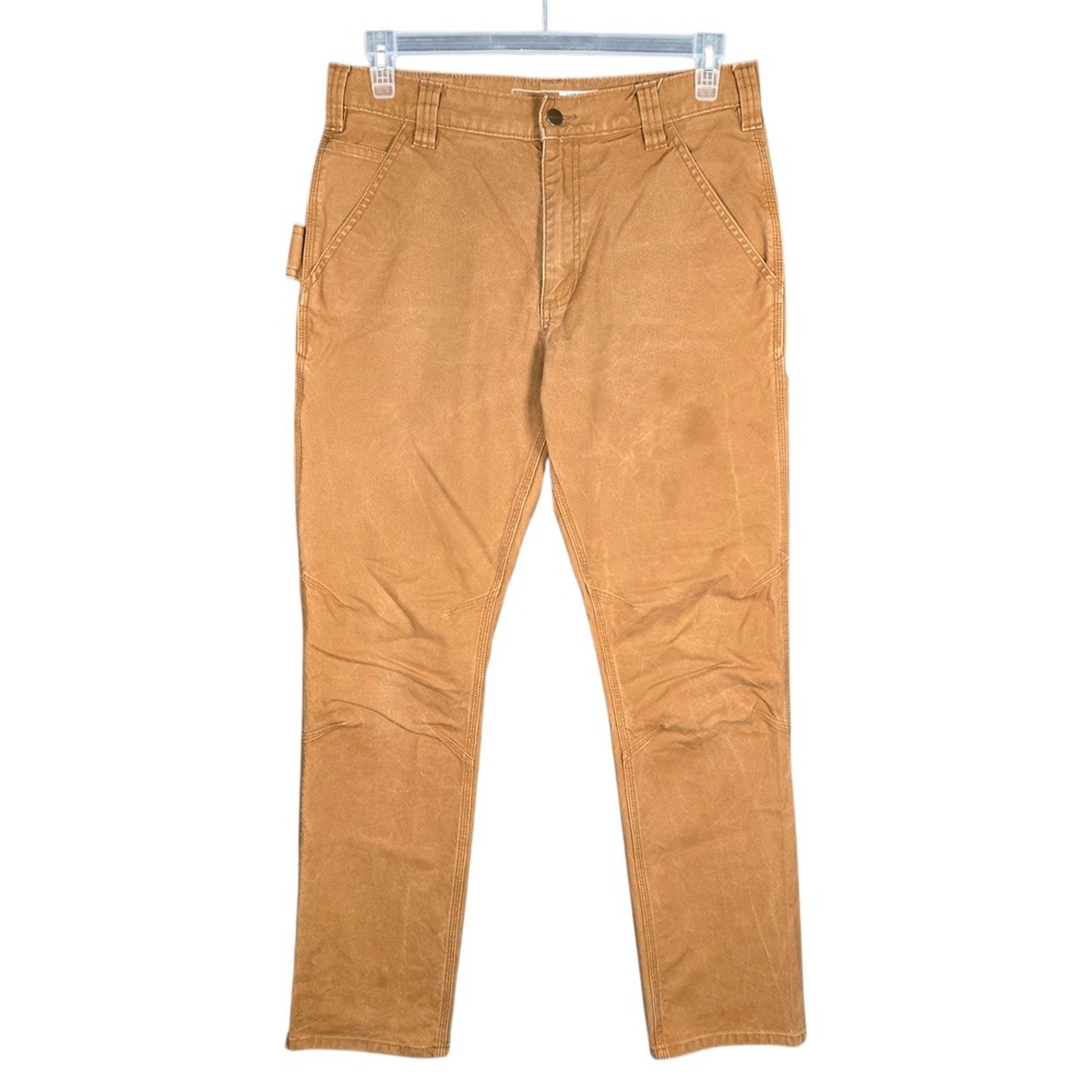 Carhartt Pants Mens 32x32 Rugged Flex Carpenter Brown Straight Duck Utility Work